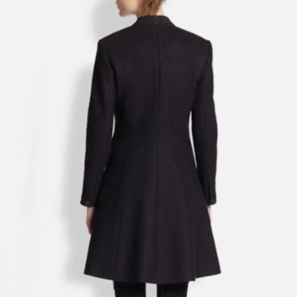 Rag & Bone Cate Double Breasted Wool Pea Coat Black Size 2 - Picture 2 of 14
